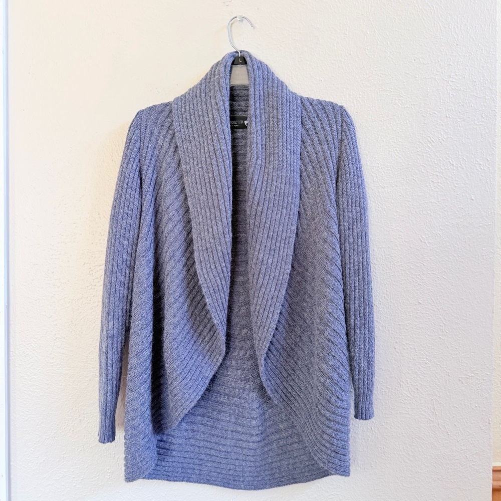Alpaca Connection Dusty Blue wool shawl cardigan